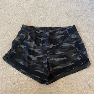 Never been worn, black camo running shorts